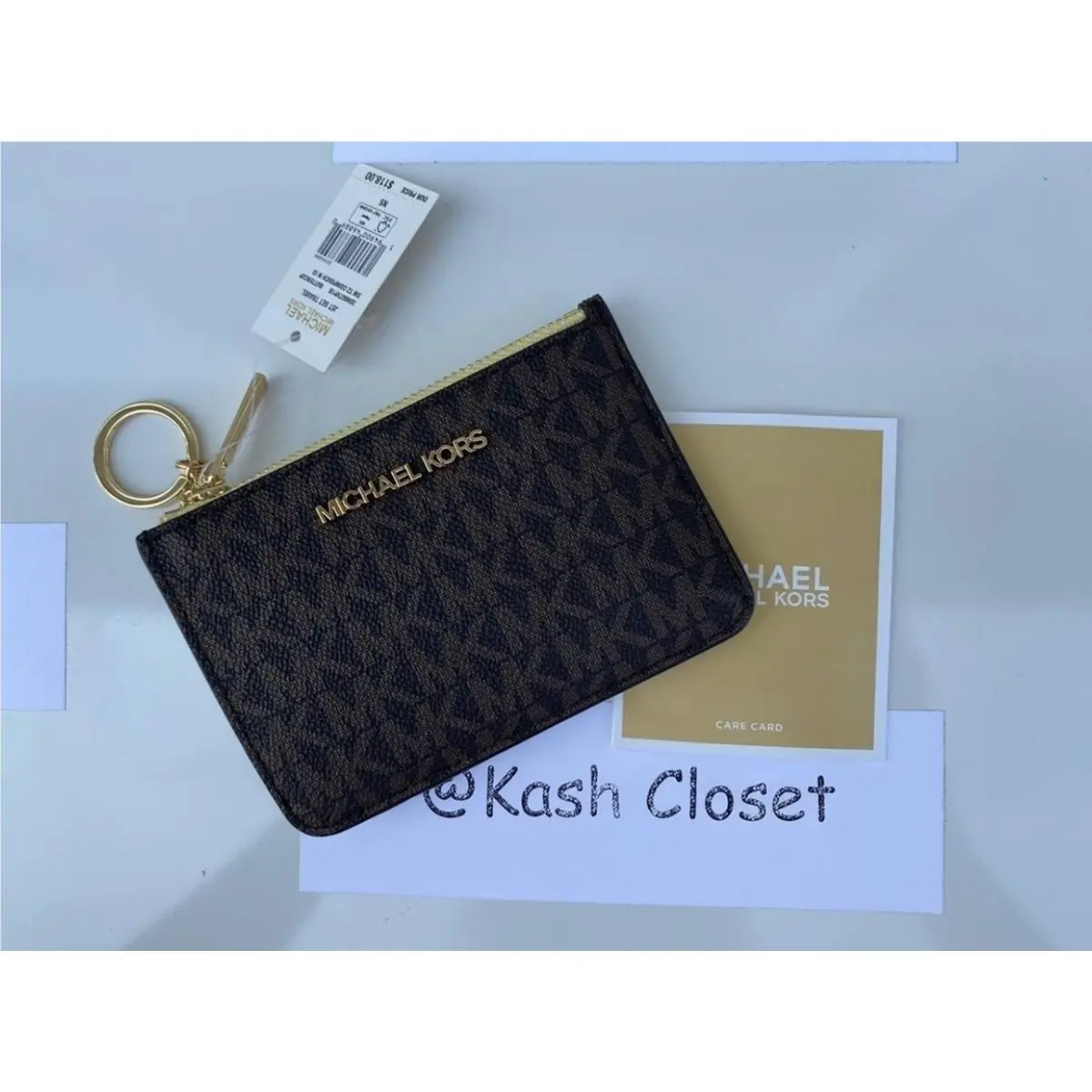 Wallet Jet Set Travel Small Key Chain with ID Window Buttercup by Michael Kors