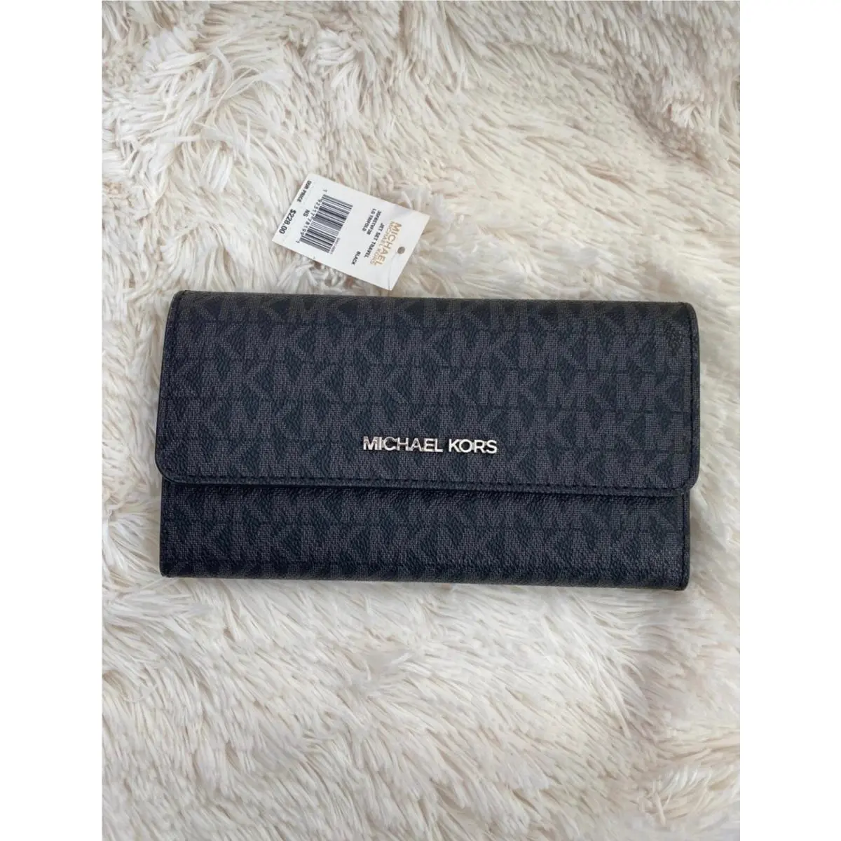 Wallet Trifold Large Card Case Wallet Jet Set Travel Black by Michael Kors