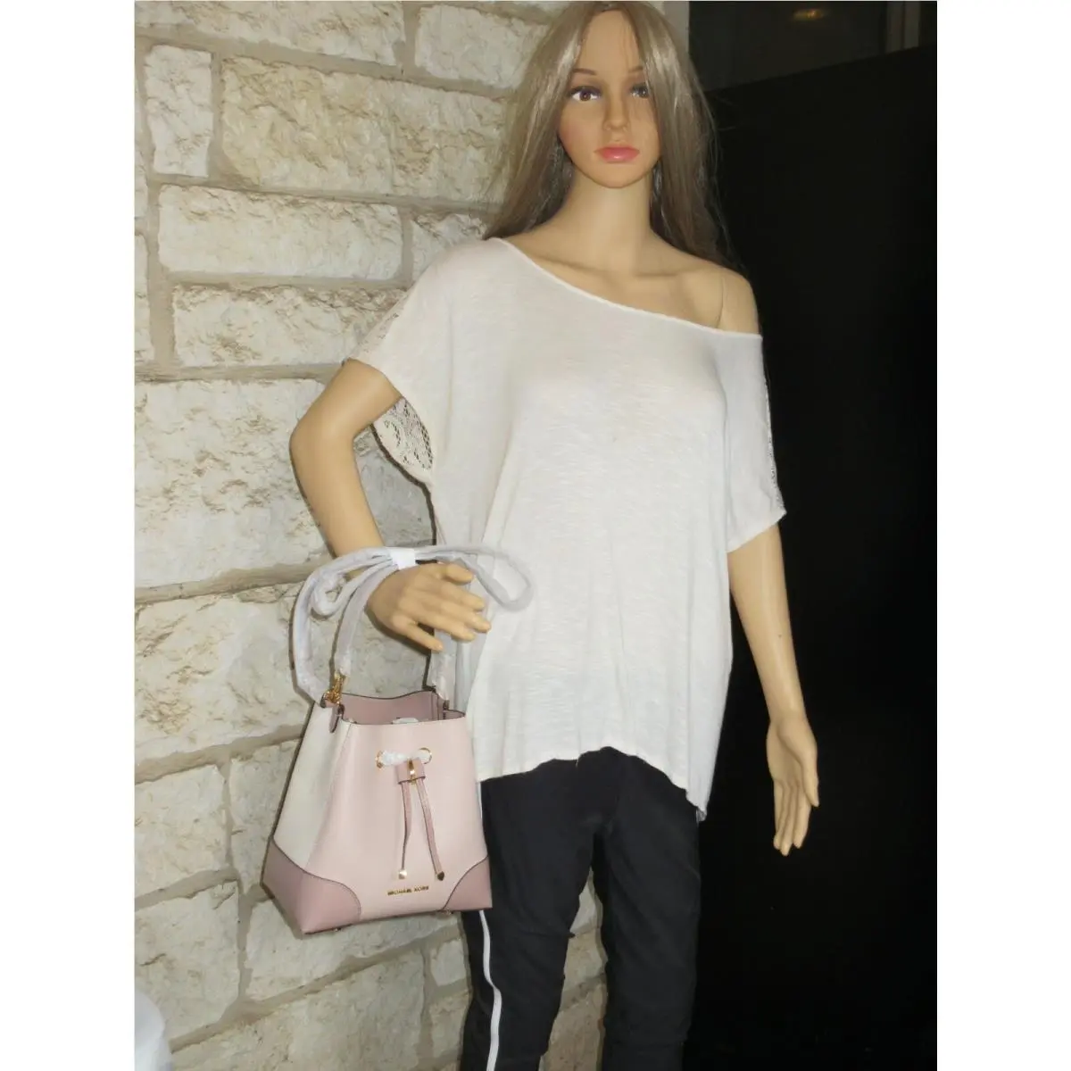 Mercer Gallery Bucket Bag XS SM Med Logo Multi Solid Opt. Retail Small Fawn Soft pink Light cream Bucket Bag Mercer by Michael Kors
