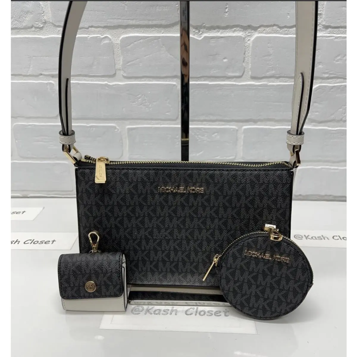 Crossbody Tech Attach with Coin Pouch and Ipod Case Black Multi by Michael Kors