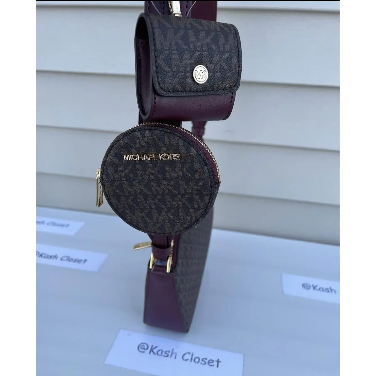 Crossbody Tech Attach with Coin Pouch and Ipod Case Merlot by Michael Kors