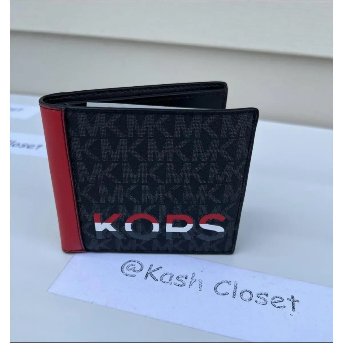 Men`s Wallet Billfold Logo and Leather Flame by Michael Kors