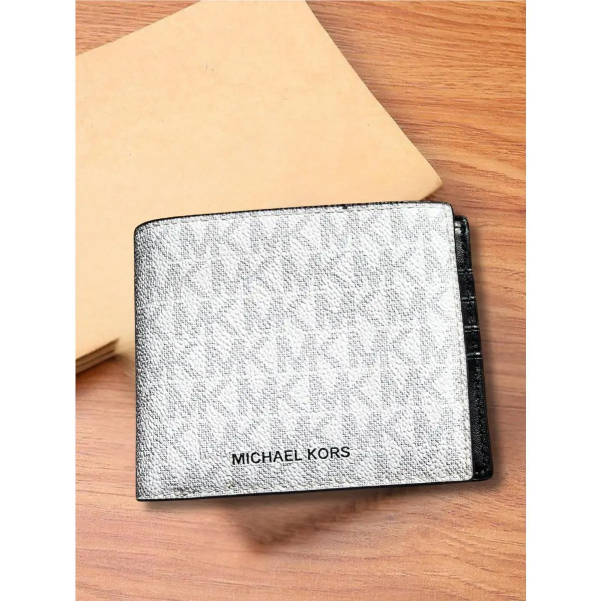 Michael Kors Cooper Men MK Logo Print Billfold Credit Card Wallet with Passcase