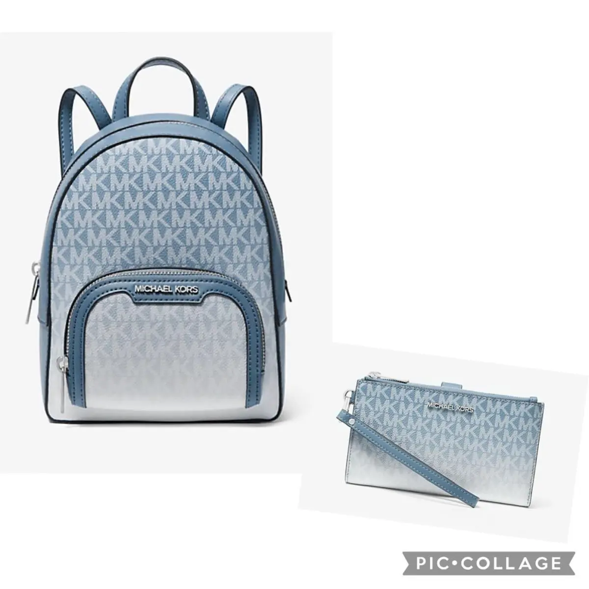 Backpack Jaycee Ombré Convertible Bag Double Zip Wristlet Bundle Denim by Michael Kors