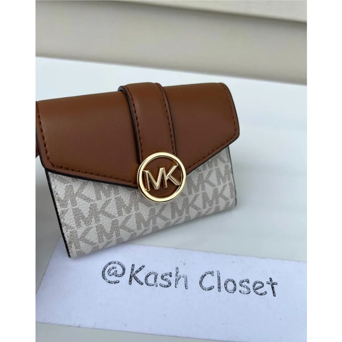 Wallet Carmen Medium Trifold Wallet Vanilla by Michael Kors