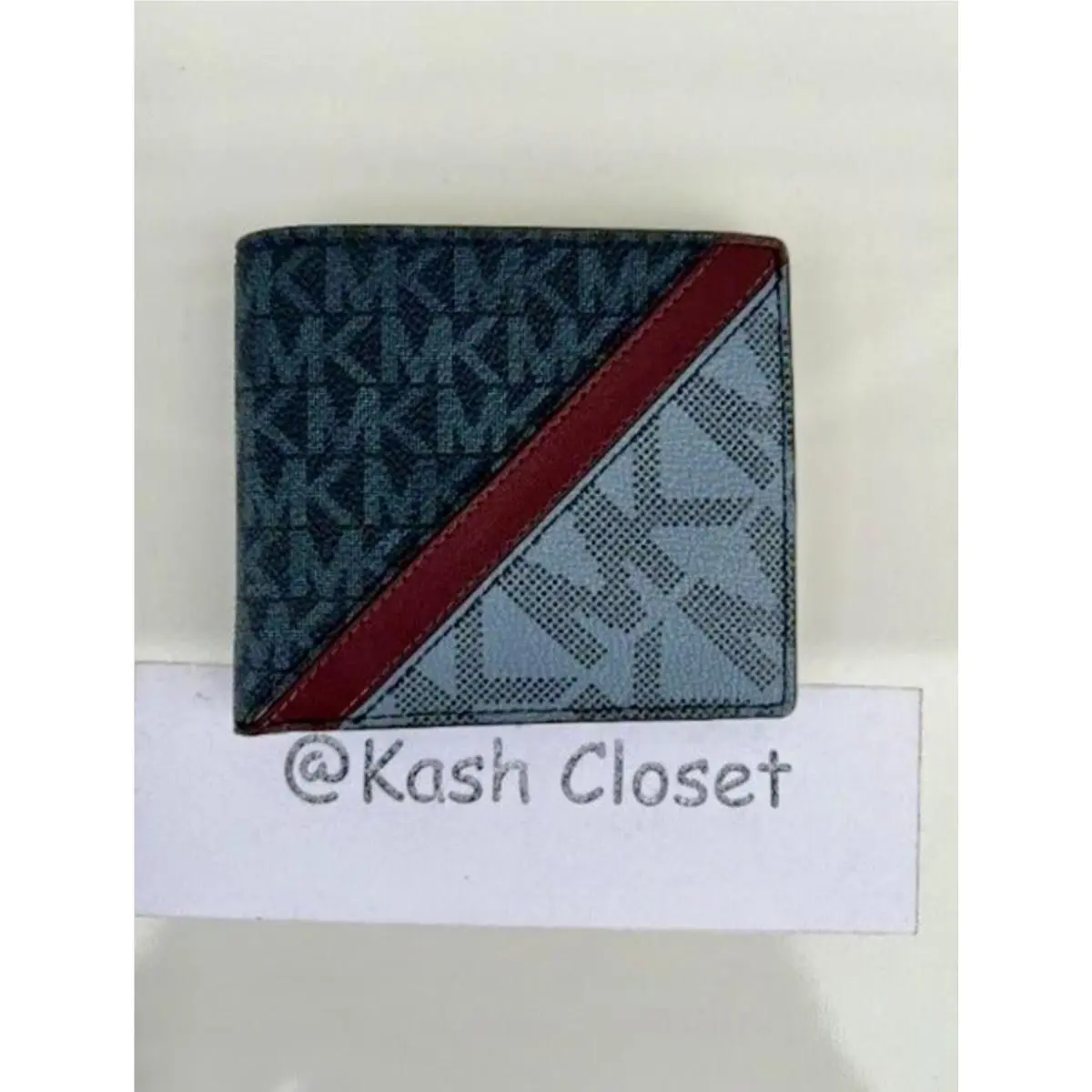 Men`s Wallet Billfold Logo and Leather with Stripe Signature Admiral Multi by Michael Kors