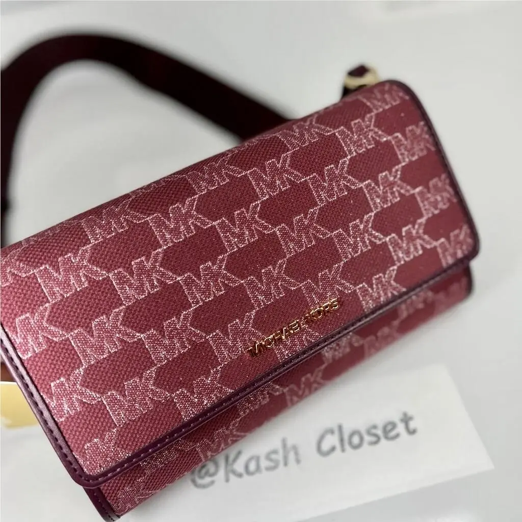 Wallet Crossbody Large Zip Around Clutch Bag Mulberry Multi by Michael Kors