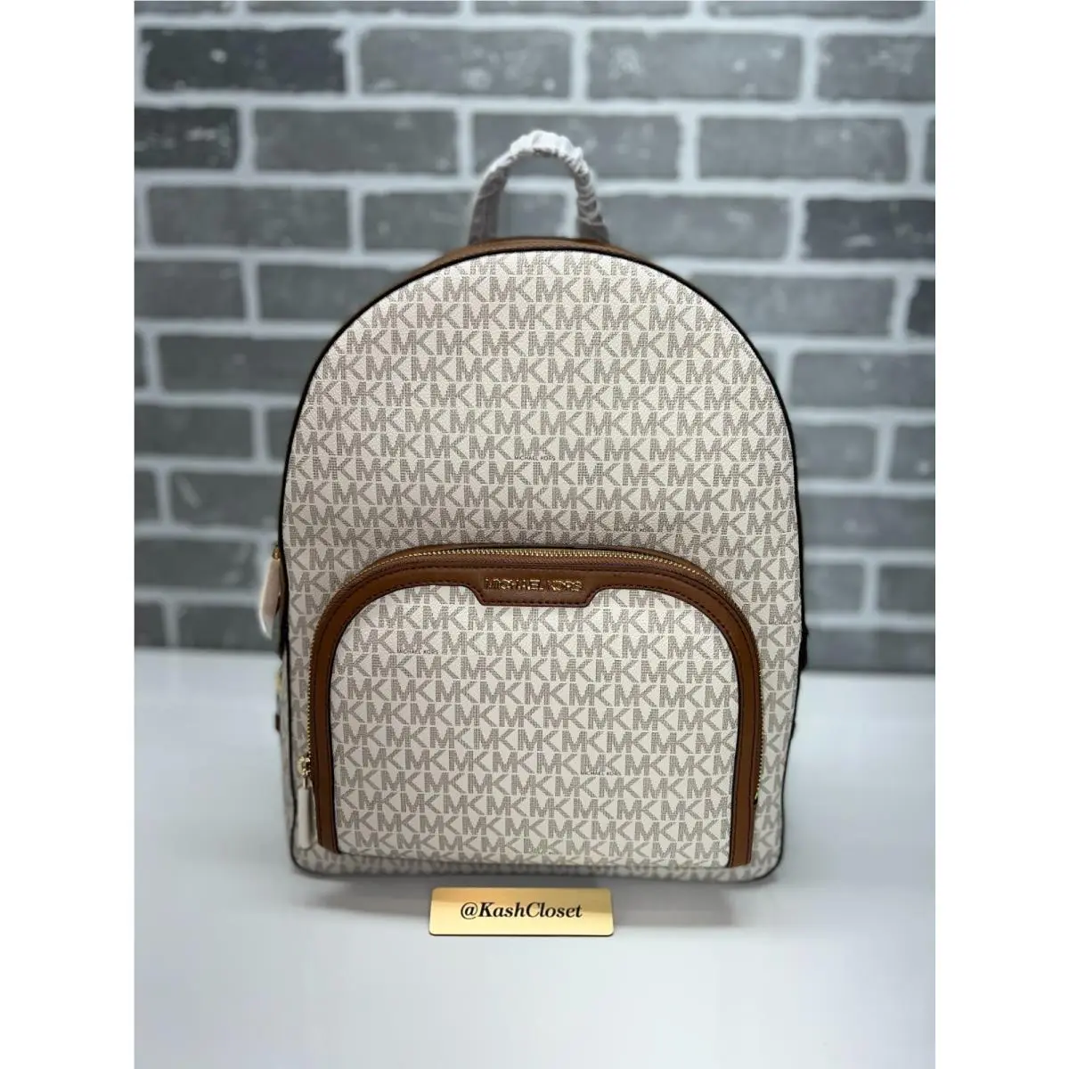Backpack Jaycee Large Front Pocket Pocketbook Backpack Vanilla by Michael Kors