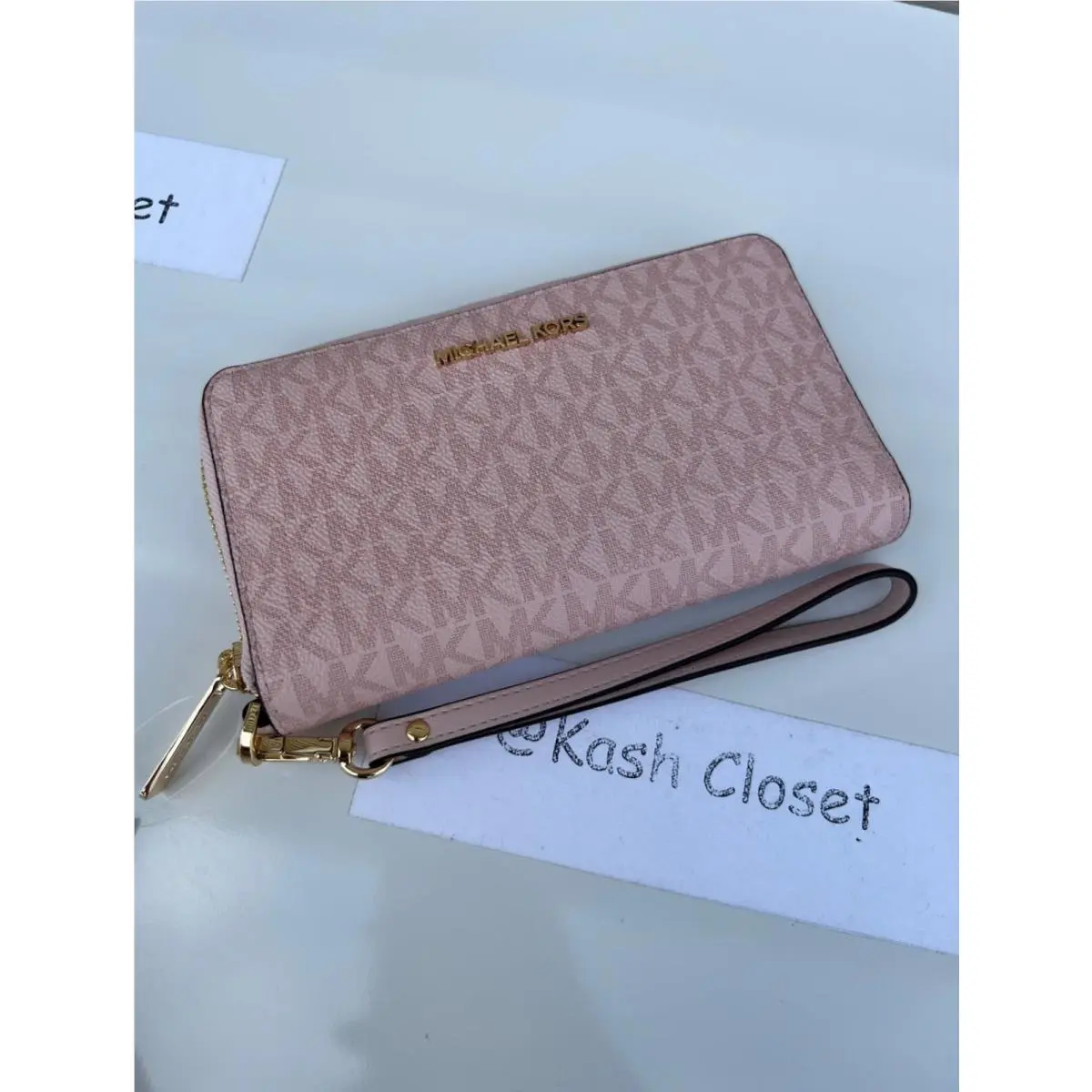 Jet Set Travel LG Flat MF Phone Case Wristlet Wallet DK Powder Blush by Michael Kors