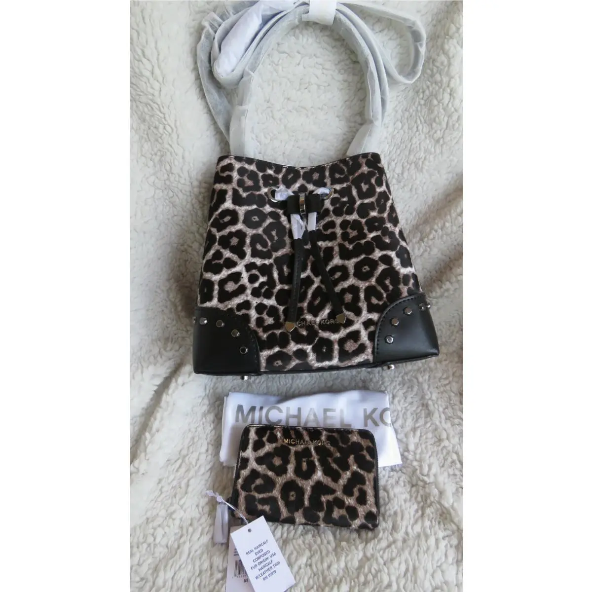 Mercer Gallery Rare Animal Print Shoulder /x-body Bag Wallet Bag & Wallet Set Small Leopard Calf Hair Tote by Michael Kors