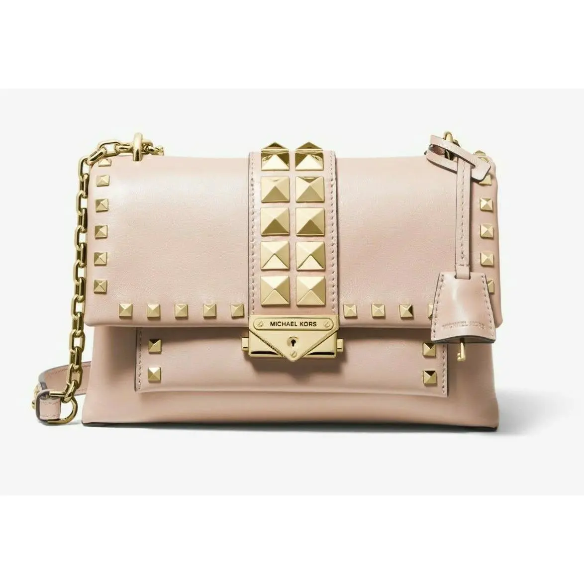 Michael Kors Cece Leather Studded Soft Pink Chain Bag MD or Bag + Wallet Set
