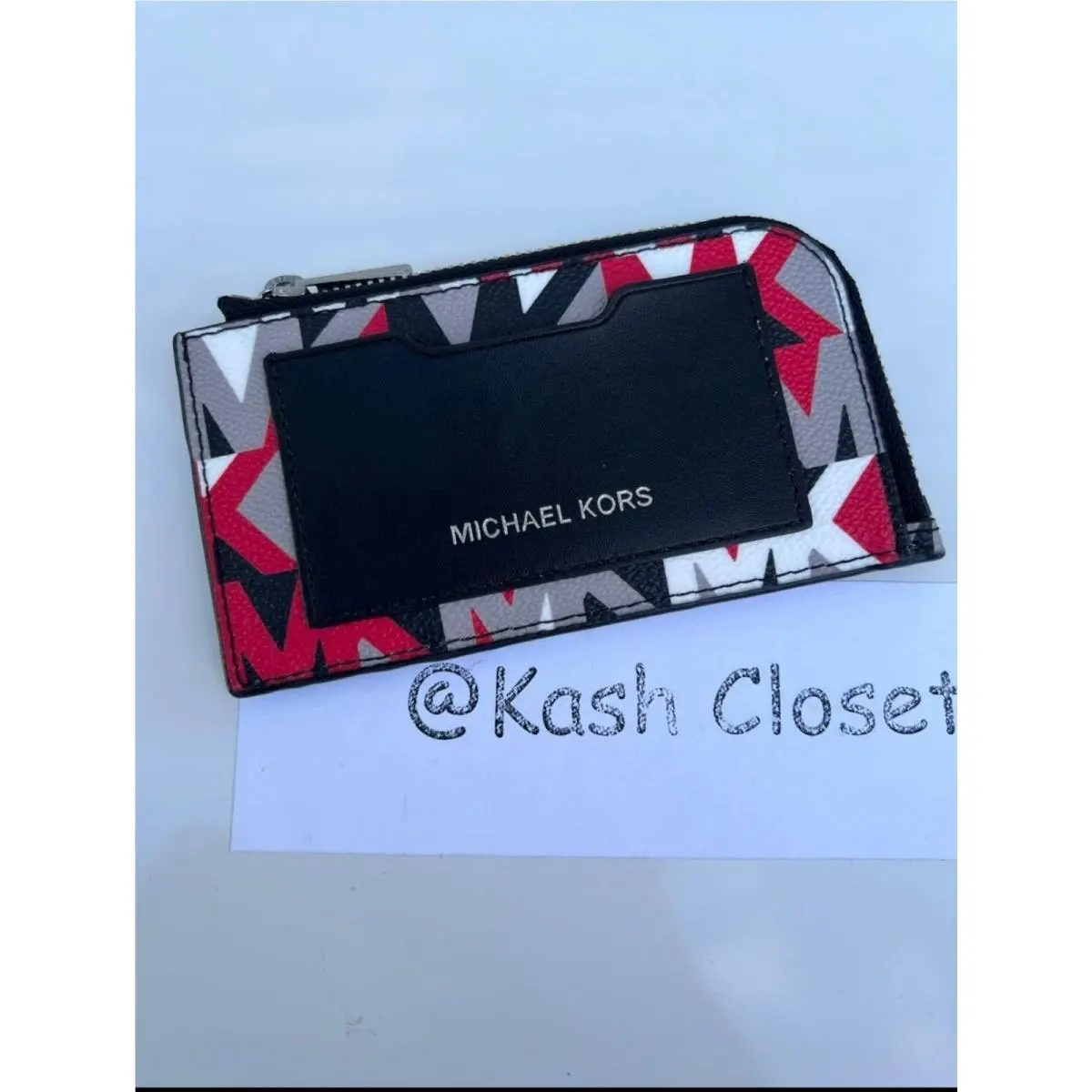 Wallet Men`s Logo Zip-around Cooper Card Case Wallet Crimson by Michael Kors