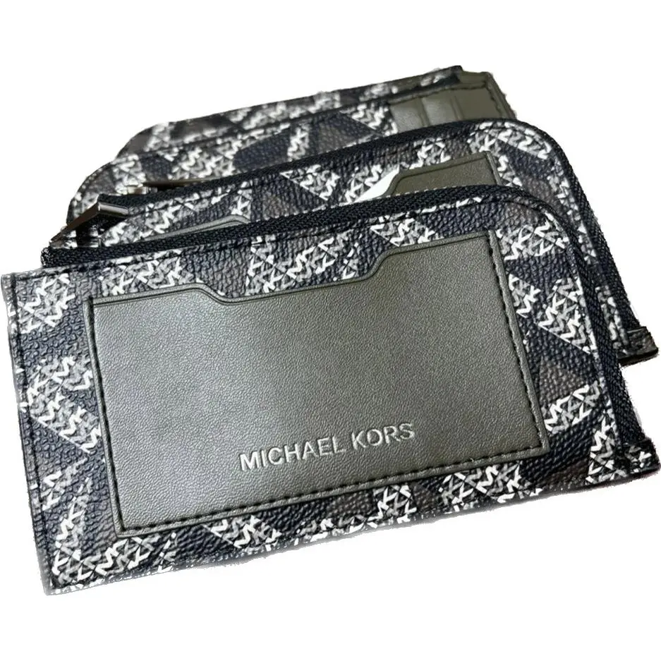 Wallet Men`s Logo Zip-around Cooper Card Case Wallet Olive Multi by Michael Kors