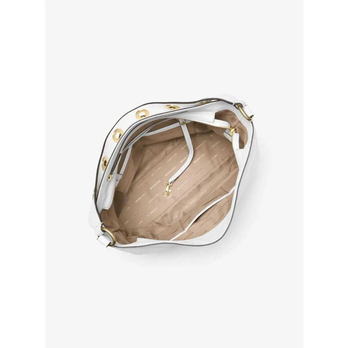 Michael Kors  bag  - Michael Michael Kors Brooklyn Convertible Tote Shoulder/Crossbody - Optic White, Soft Pink, Luggage (Brown), Hardware: Gold, Exterior: Optic White, Soft Pink, Brown/Luggage