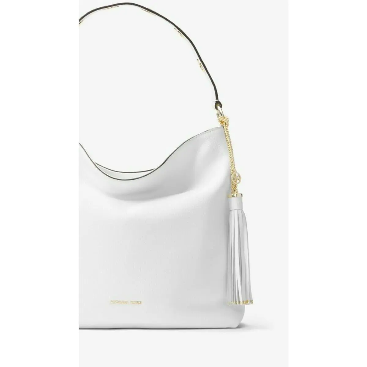 Michael Kors  bag  - Michael Michael Kors Brooklyn Convertible Tote Shoulder/Crossbody - Optic White, Soft Pink, Luggage (Brown), Hardware: Gold, Exterior: Optic White, Soft Pink, Brown/Luggage