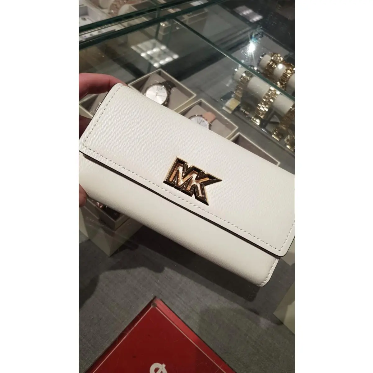 Wallet Mimi Large Flap Bifold Credit Card Phone Wallet Optic White Optic White by Michael Kors