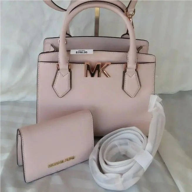 Messenger Satchel Pink/rose Gold Options Wallet Bag or Bag+wallet Convertible Bag+Wallet SET Pink MD Handbag/x-body by Michael Kors