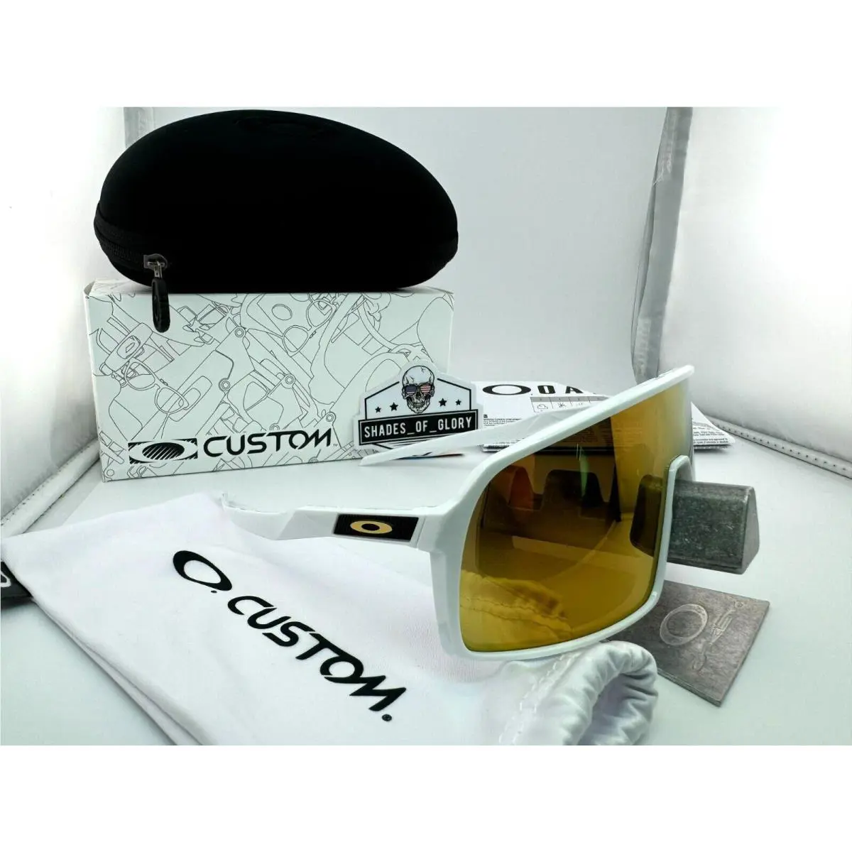 Sutro Custom Polished White Prizm 24K Gold Iridium Sunglasses OO9406 by Oakley