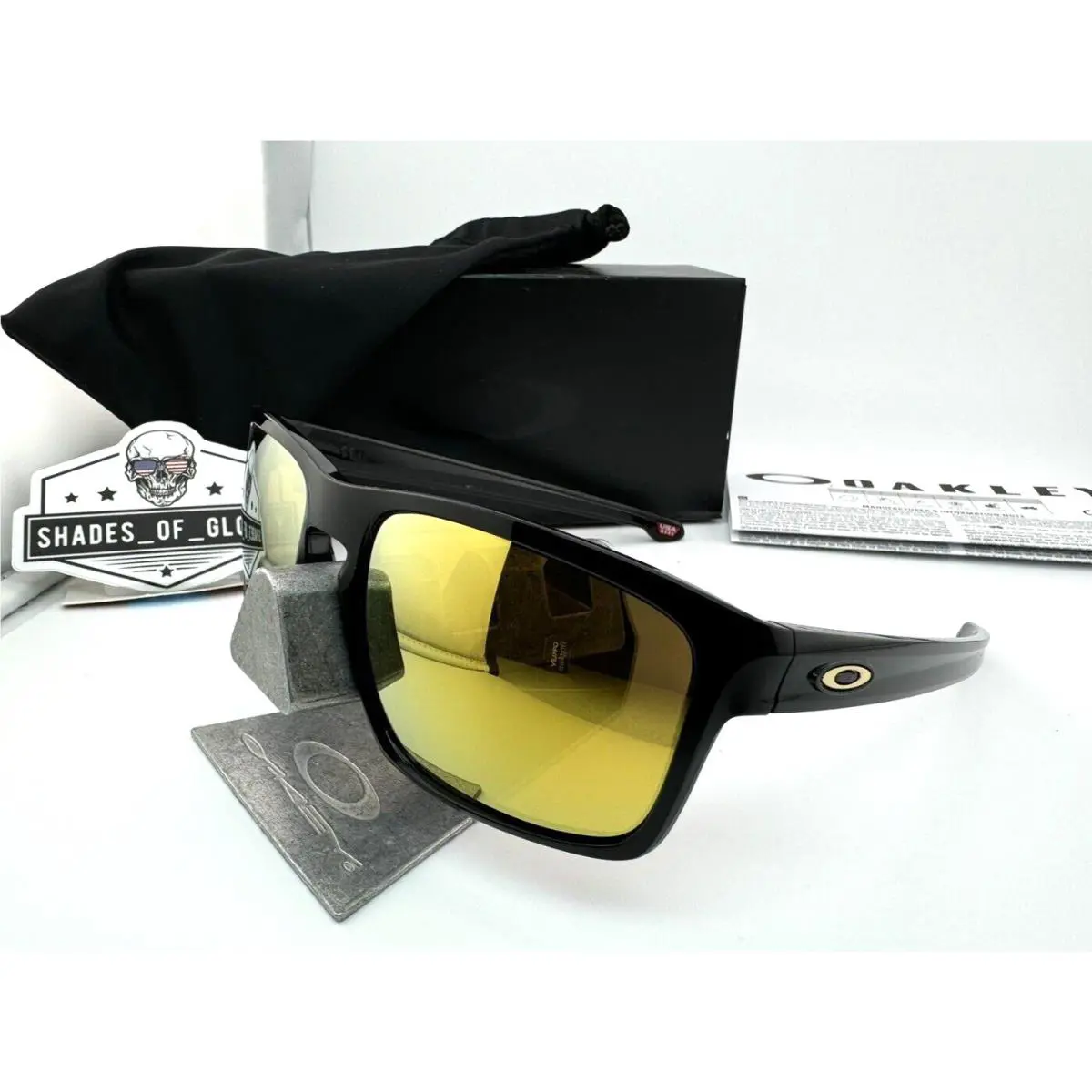 Sliver Polished Black W/ 24K Gold Iridium Sunglasses OO9262-05 by Oakley