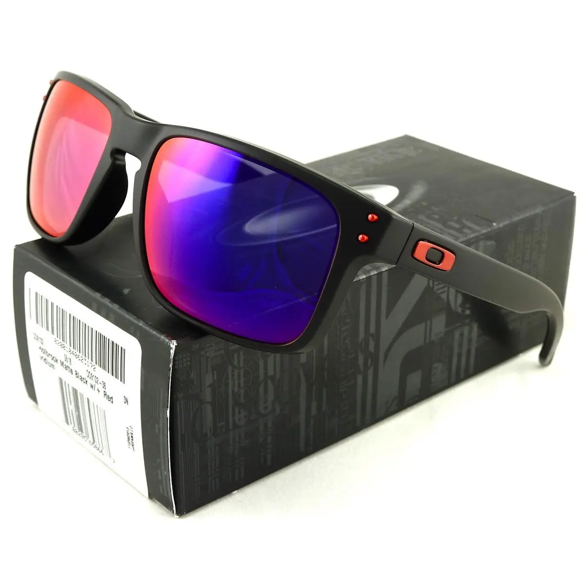 Oakley Holbrook Sunglasses Matte Black l + Red Iridium OO9102-36