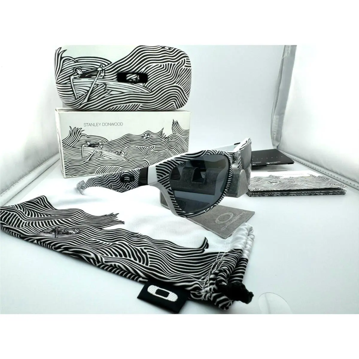 Jupiter Stanley Donwood Polished White Grey Polarized Sunglasses 24-172 by Oakley