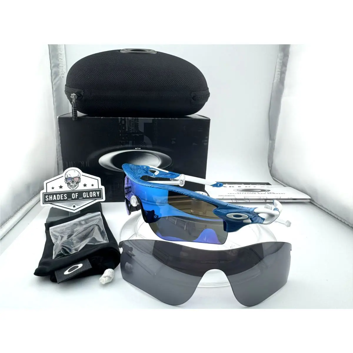 Radarlock Path Fingerprint Sky Blue Sapphire Black Iridium Sunglasses by Oakley