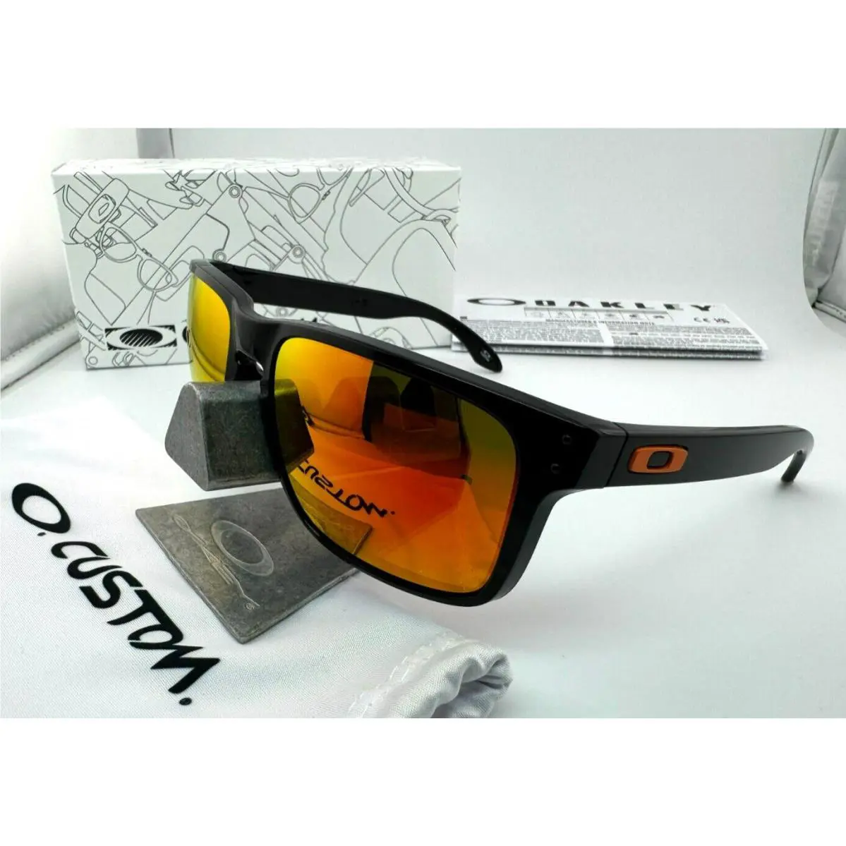 Holbrook XL Custom Polished Black Prizm Ruby Iridium Polarized Sunglasses by Oakley