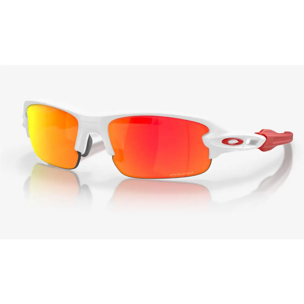Youth Fit Sunglasses OJ9008-0958 Flak Xxs Matte White Prizm Red Kids Size by Oakley