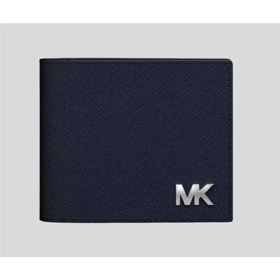 Michael Kors Cooper Saffiano Leather Billfold Wallet Navy Blue