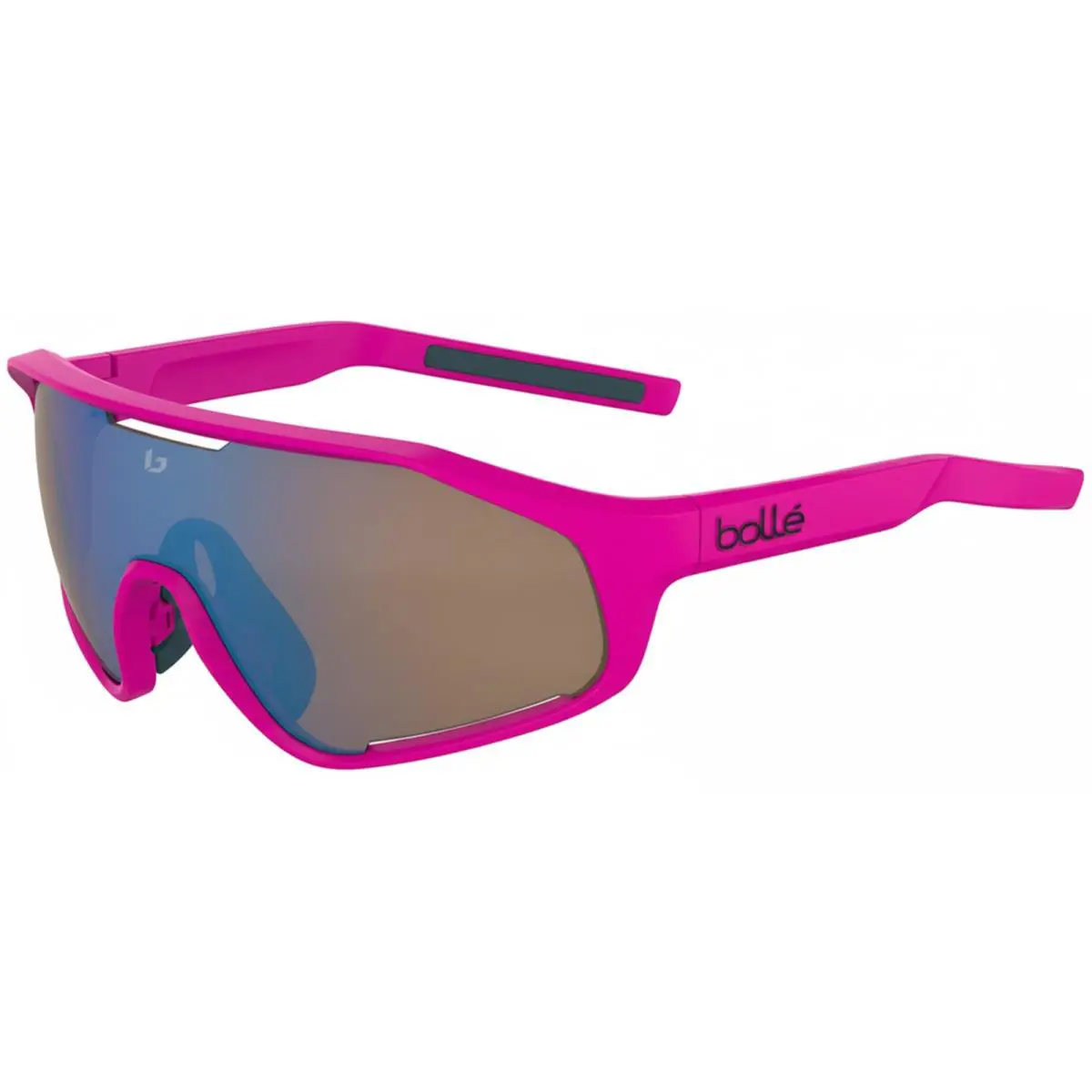Bolle Boll Shifter Matte Pink Pro Cycling Shield Sunglasses - BS010003 - Frame: Matte Pink, Lens: Brown-Blue Flash