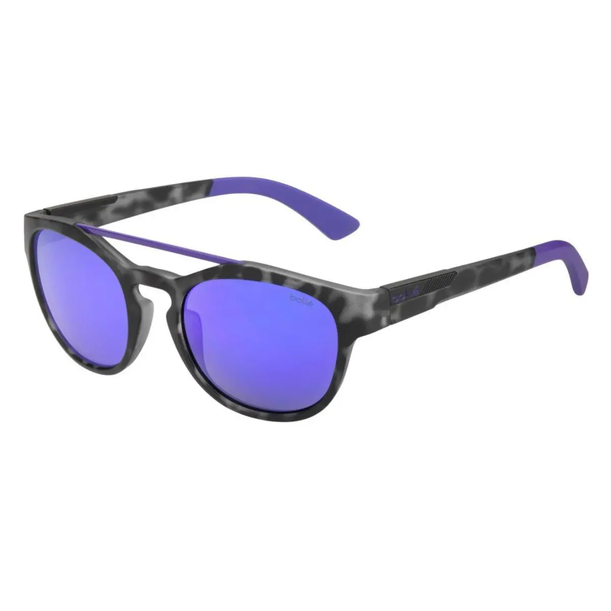 Bolle Sunglasses Boxton Black Tortoise Violet Purple Mirror Lens 12513