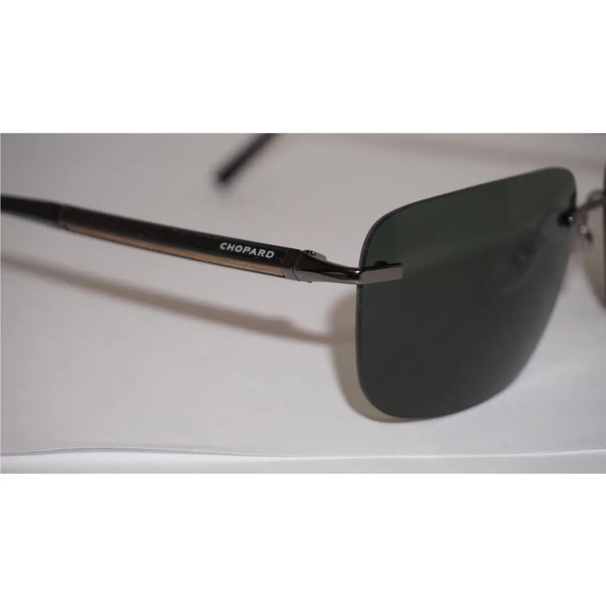 Chopard Sunglasses Rimless Carbon Fiber Wood Green Sch C95 568Z 61 16 140