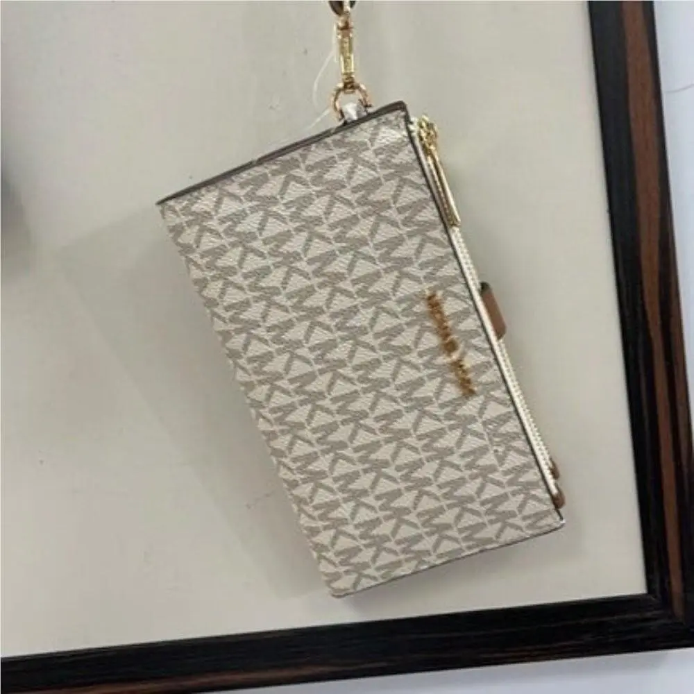 Michael Kors Double Zip Wristlet Wallet -vanilla