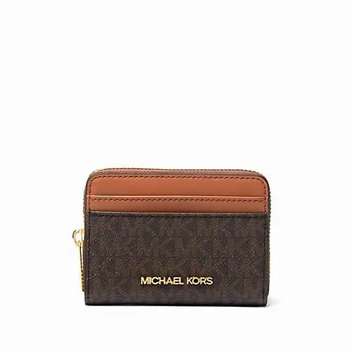 Michael Kors Jet Set Travel Medium Card Case Wallet Brown Multi