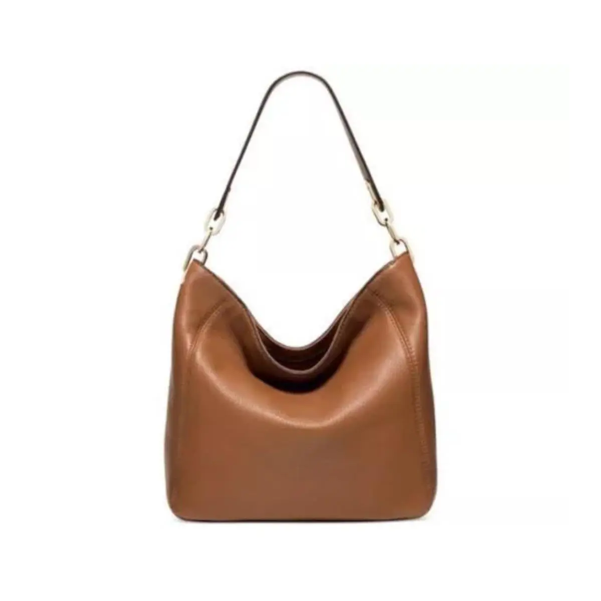 Michael Kors Fulton Slouchy Shoulder Handbag In Luggage MD Gold Hardware
