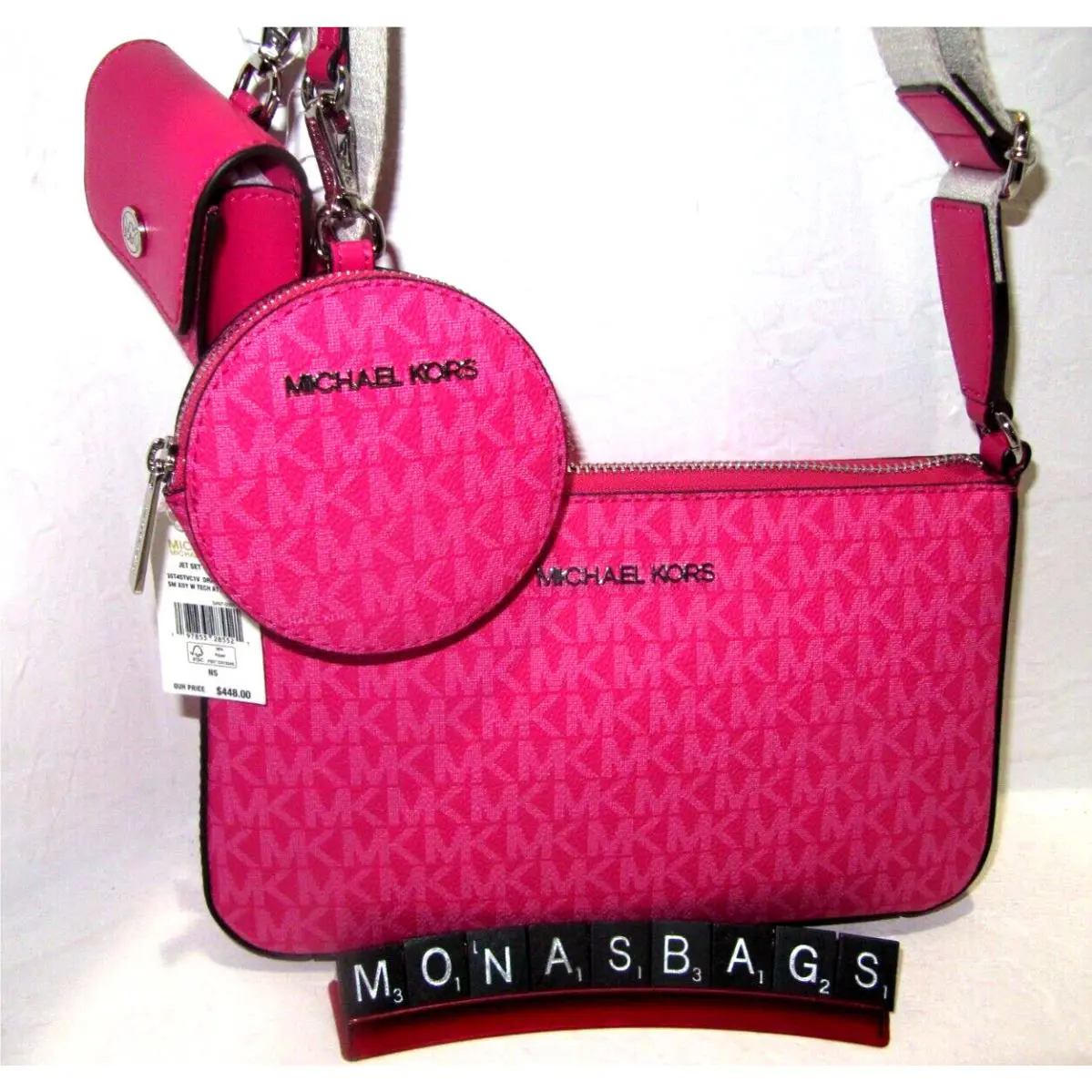 Jet Set Small Crossbody Bag with Tech Attached Dragonfruit by Michael Kors