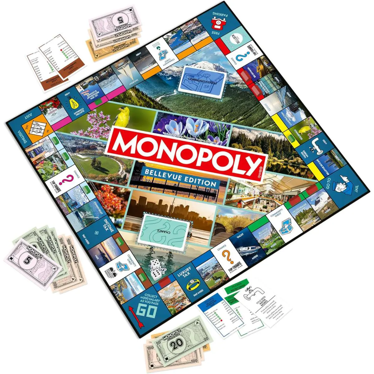 Monopoly Bellevue WA Edition Board Game 2-6 Players Family Board Games Gift