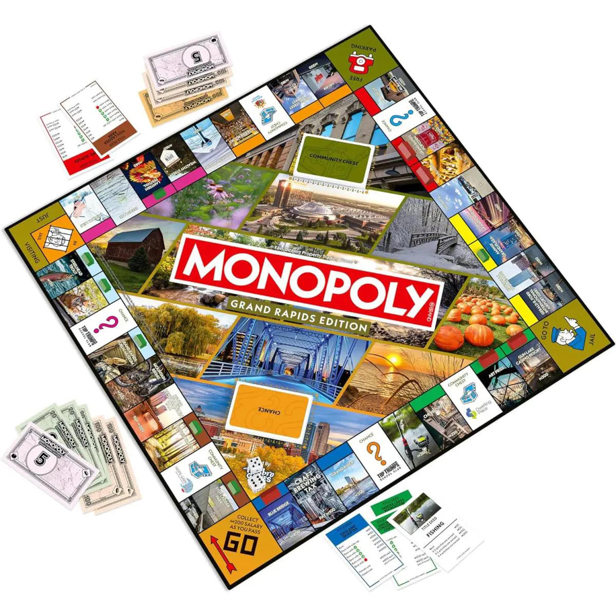 Monopoly Grand Rapids MI Edition Board Game 2-6 Players Family Board Games