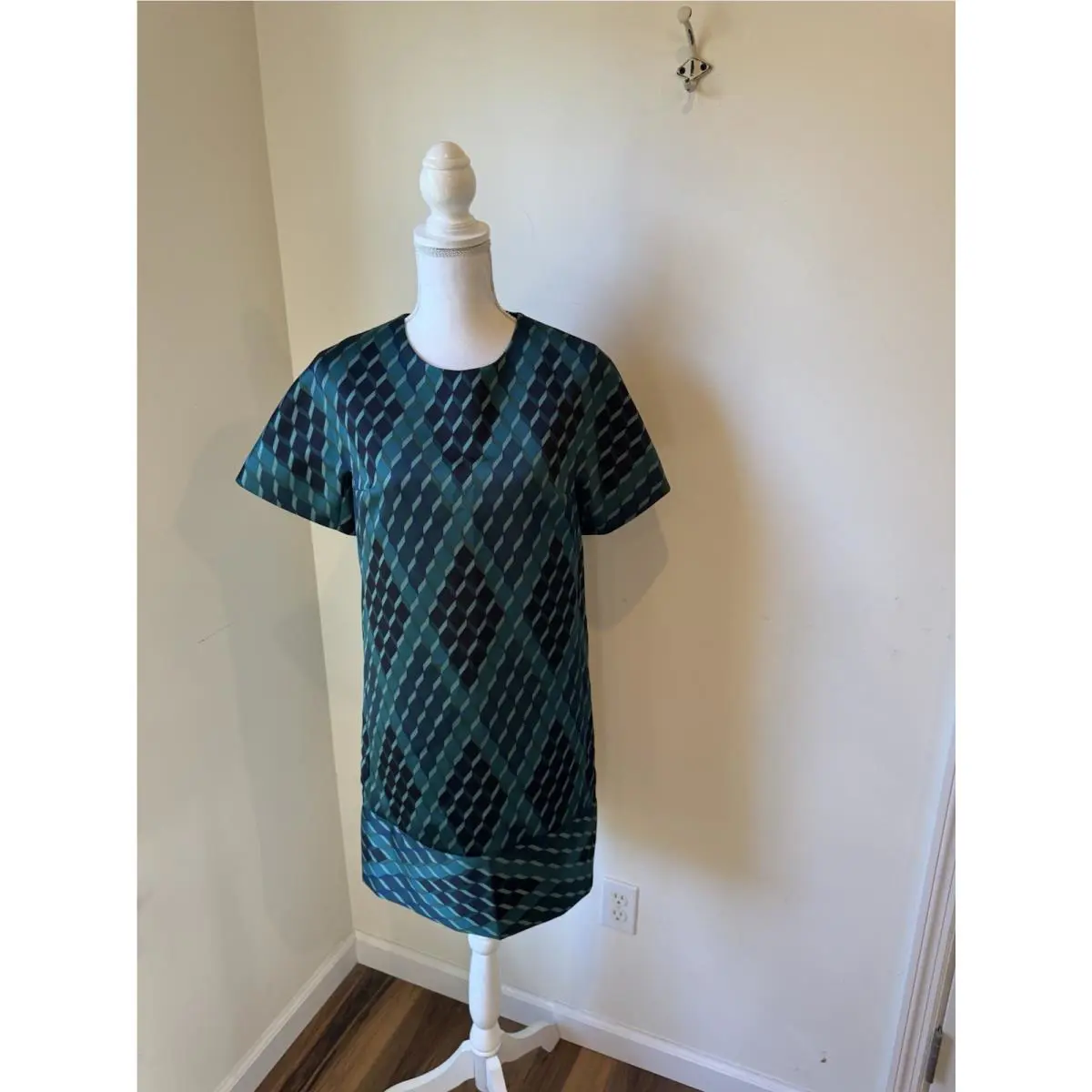 Longchamp Dress Women’s Size Small Green Geometric Shapes
