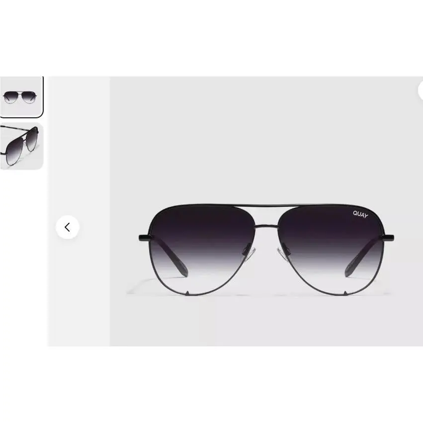 Quay Australia High Key Aviator Sunglasses - Black 64 14-145mm Gradient