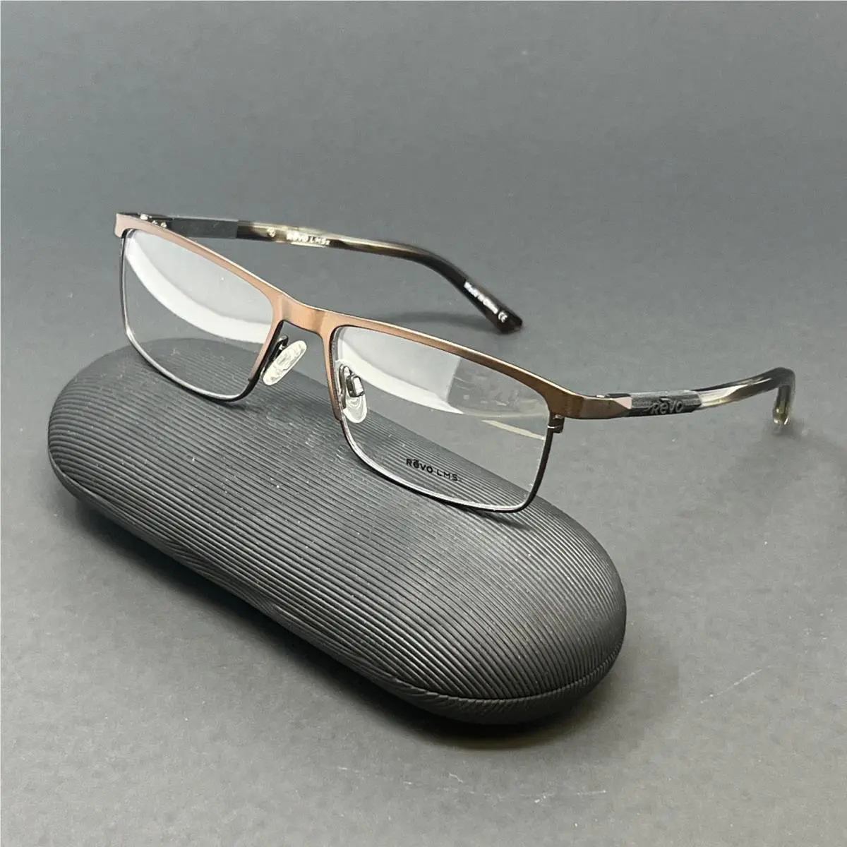 Revo Milo RE8011-02 Brown Men`s Rectangular Eyeglasses 55mm Optical Frame