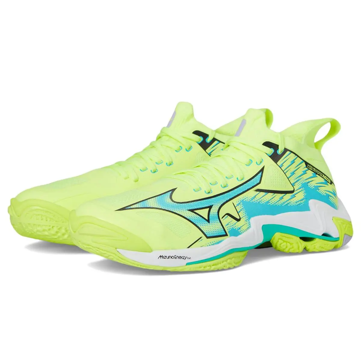 Unisex Sneakers Athletic Shoes Mizuno Wave Lightning Neo 3 - Neo Lime/Misty Blue
