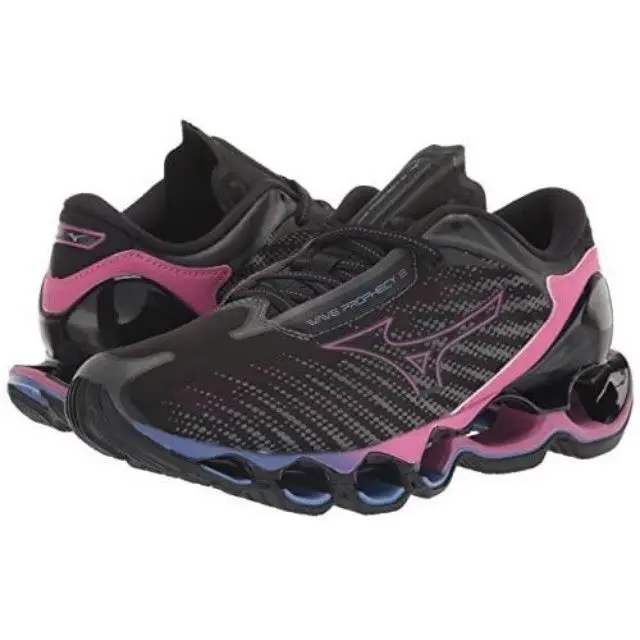 Mizuno Women`s Wave Prophecy 12 Running Shoes Size 9.5 Black/pink 411388.9H9H