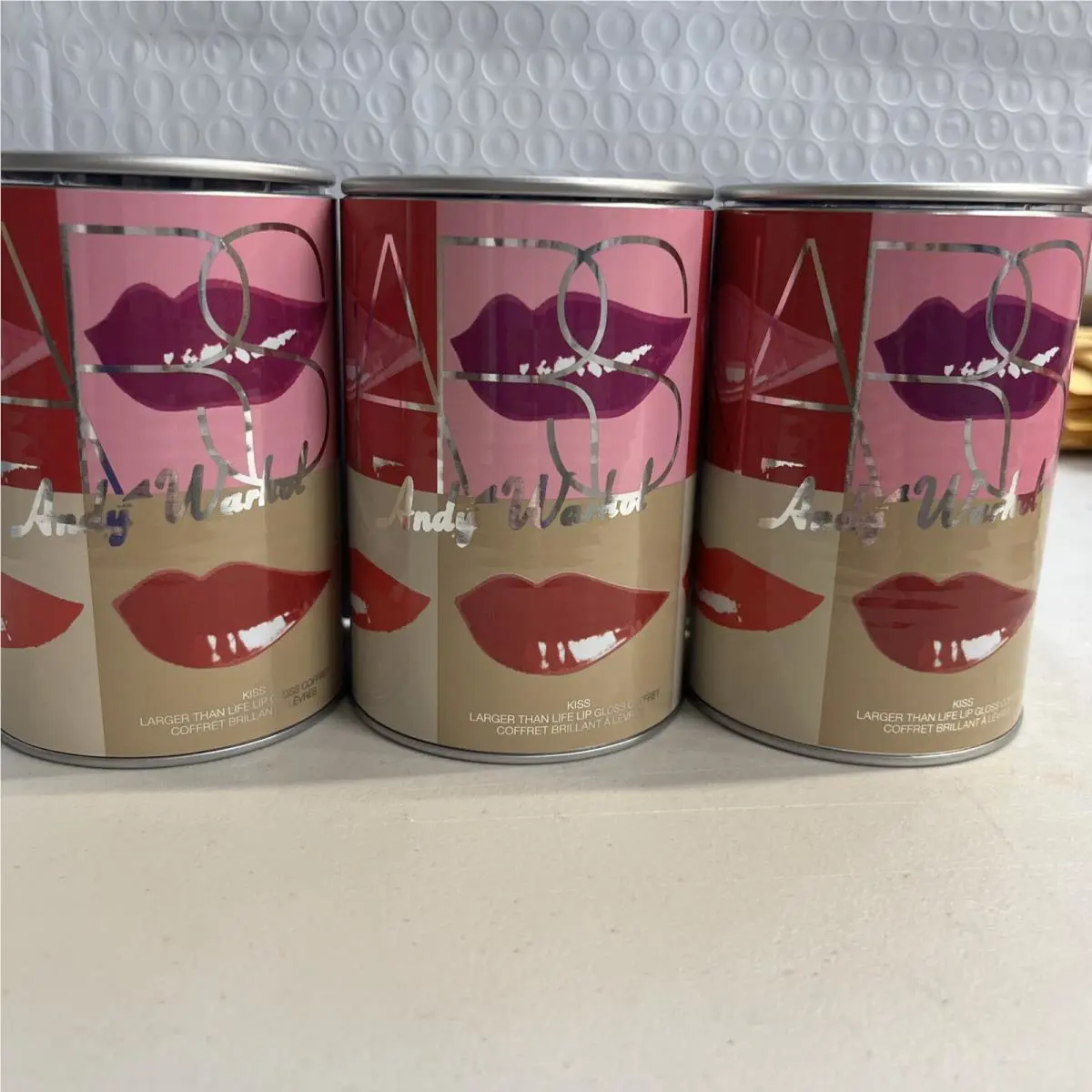 3 Nars Andy Warhol Kiss Larger Than Life Lip Gloss Set of 5 Pretty Glosses
