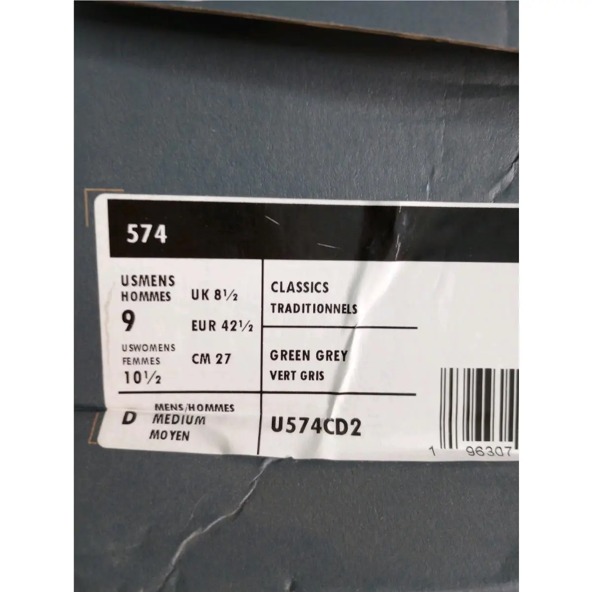 New Balance shoes - New Balance 574 - u574cd2 - Green Grey Very Gris 11