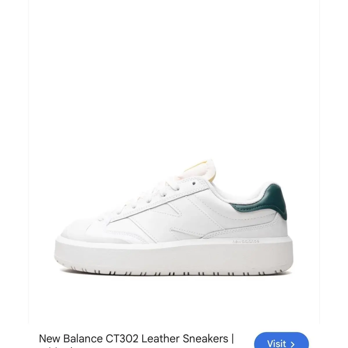 New Balance CT302 Shoes Mens Size 9.5 White Green Leather Court Sneakers CT302LF
