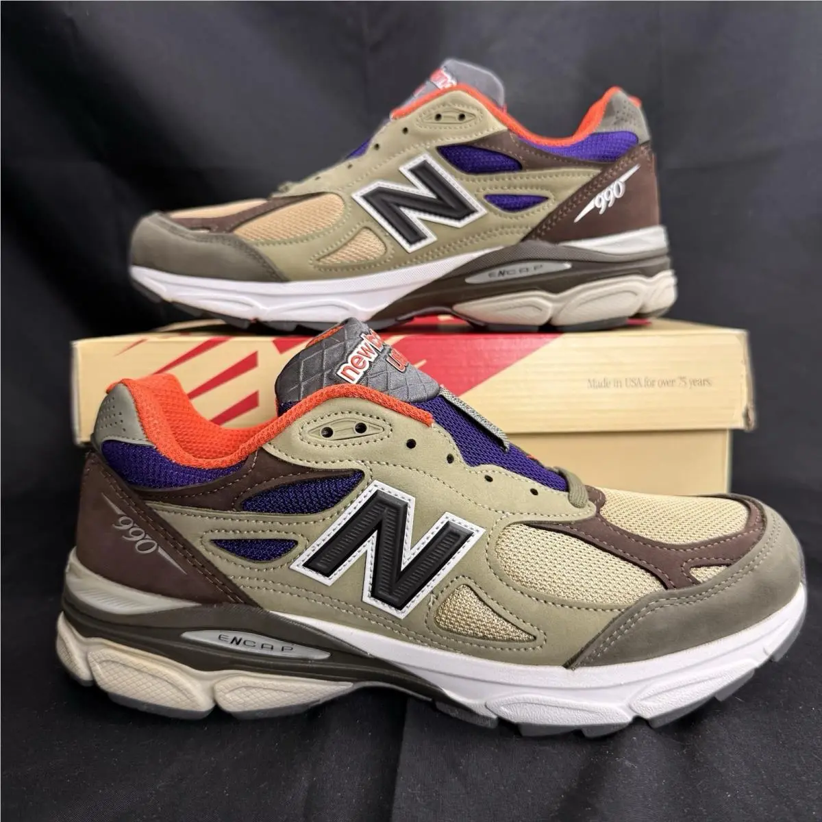 New Balance 990v3 Men’s Made In Usa Teddy Santis Tan Orange 2023 Size 8 Shoes