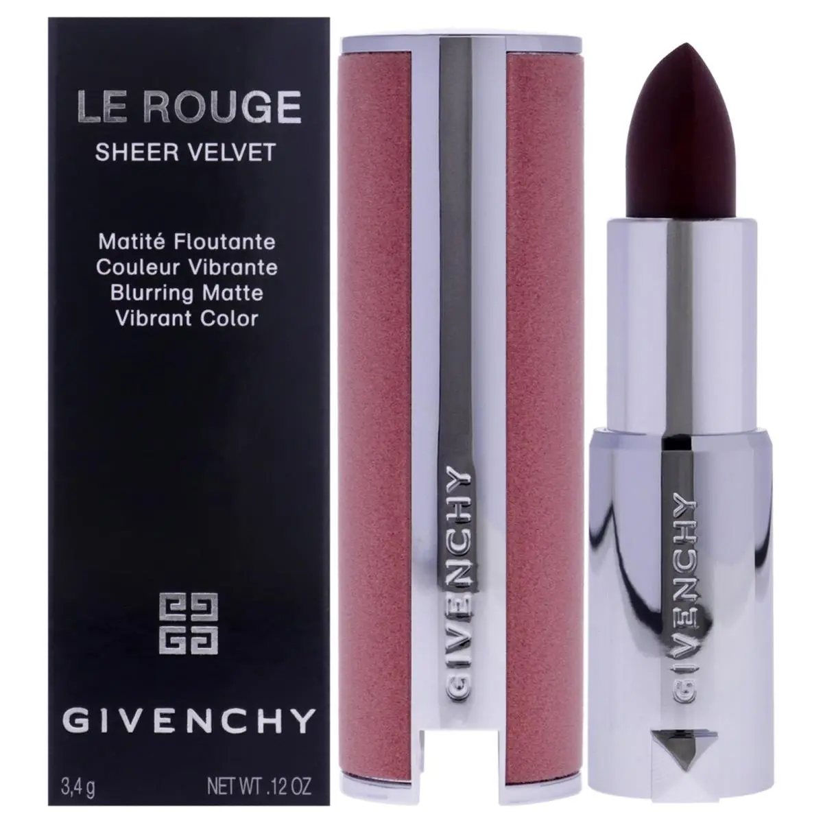 3 Pack Le Rouge Sheer Velvet Matte Lipstick-39 Rouge Grenat by Givenchy -0.12 oz