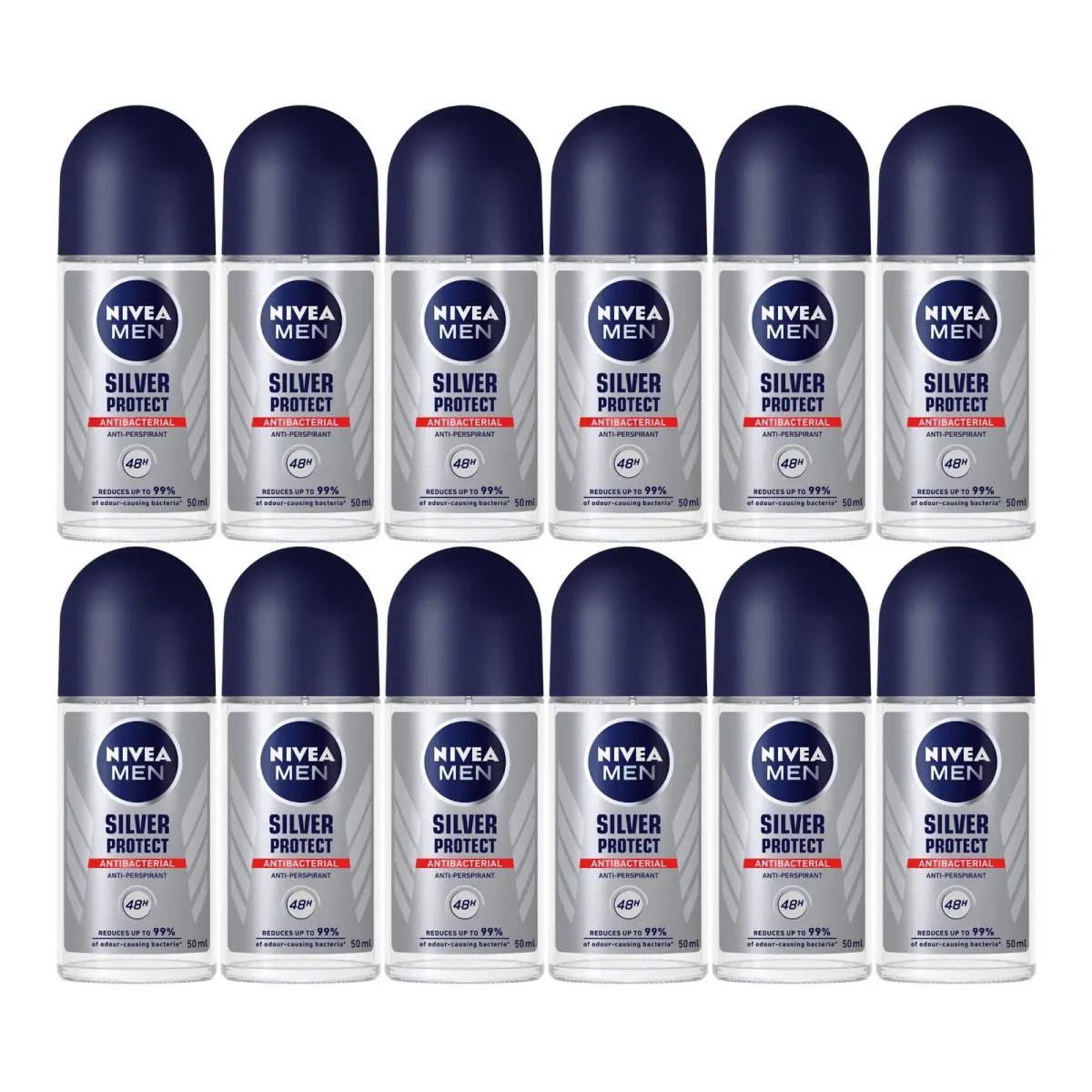 Nivea Men Silver Protect Antibacterial Deodorant 1.7oz Pack of 12