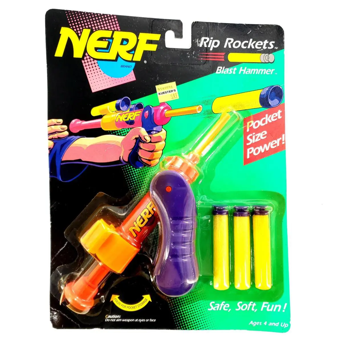 Vintage Nerf Rip Rockets Blast Hammer 1993 Kenner